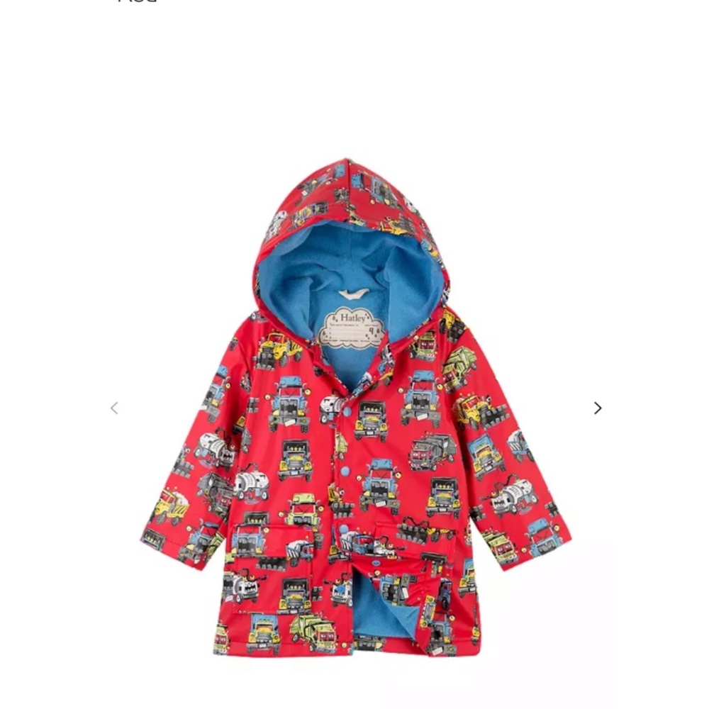 Hatley Boys' Monster Truck Print Rain Jacket, Red